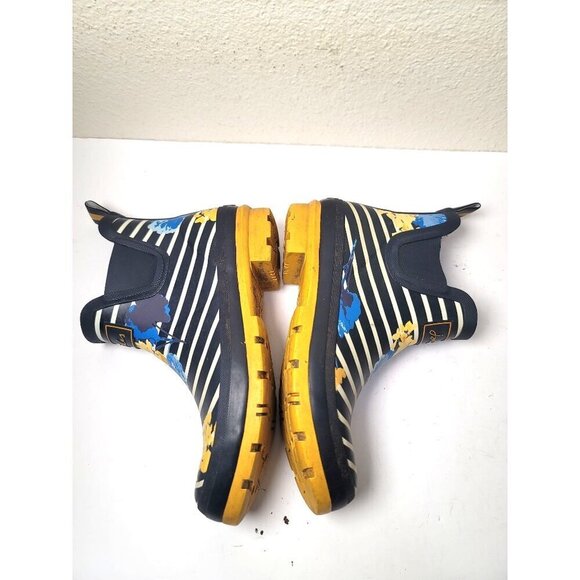 Joules Wellibob Womens Floral Stripe Ankle Rain Boots Size 9 Rubber & Textile - Picture 6 of 9